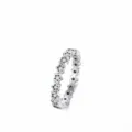 Anillo de estrella en plata de ley S925 pulida con circonitas redondas estilo minimalista - Talla US 5 / Estilo Estrellas Continuas Circonita Completa (RHR371) / Plateado