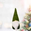 Christmas gnome ornament with forest green knitted hat and long white beard for tree decor - Style C / Green