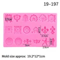 Pink silicone mold with 15 vintage European patterns for fondant and chocolate DIY - Pink