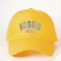 Casquette de baseball en coton jaune avec slogan inspirant God Is GOOD ALL THE TIME - Taille unique / Jaune Vif