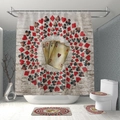Waterproof polyester bathroom set featuring retro poker Ace design on brick texture - Shower Curtain 90x180 / Retro Poker Ace (kq005)