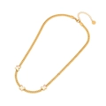 Collana a farfalla in acciaio dorato con intarsio in madreperla su sfondo bianco - 1# Collana a Farfalla