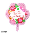 Pink 20-inch flower shaped foil balloon for Mother's Day with Feliz Día mamá text - 20 Inch Mother's Day Red Flower