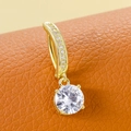 Golden sun navel ring with white round zircon on a premium orange textured surface - 8.0 Round Stud (Gold)