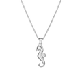 Creatieve zilveren zeepaardje hanger ketting van titanium staal met klassieke boxketting - 45+5cm / Zilver