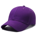 Classic dark purple cotton baseball cap with curved brim and six-panel crown structure - Purple