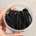 Durable high-elastic black hair ties in a clear plastic container for women - 20 PCS (OPP Bag) / Black