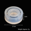 Detail view of round tiered silicone mold with 2.7cm diameter and 1cm height specs - 50-367-D/Round Universal / White