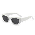 Occhiali da sole cat-eye retrò con montatura bianca lucida e lenti nere in stile punk - Montatura Bianca Lente Grigio Scuro
