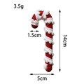 Red and white 14cm Christmas candy cane ornament with glitter and plush trim - Small Foam Candy Cane