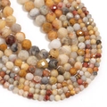 Faceted natural stone beads featuring tiger eye and agate for DIY jewelry making - Crazy Agate