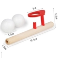 Wooden breathing trainer float ball toy with red ring and white foam balls for kids - Blue Box Blowing Ball