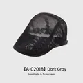 Dark grey breathable mesh flat cap for men featuring a lightweight ivy style design - 54-58cm (Adjustable) / Dark Gray
