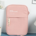 Rosa Laptop-Hülle für iPad 11/13 Zoll mit Schriftzug und Kirsch-Webband im minimalistischen Design - 11" / Rosa
