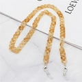 Amber acrylic eyeglass chain with tortoiseshell pattern and silver lobster clasp - Amber