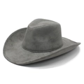 Classic dark gray cowboy hat with wide brim and curved edge for men and women - M (56-58cm) / Medium Grey