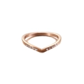 Bague élégante en forme de V en or rose ornée de zircons cubiques scintillants - Or Rose (KR82470-GC)
