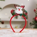Weihnachts-Haarreif mit Rentiergeweih im rot-grünen Karomuster auf Schneehintergrund - Weihnachten Haarreif (Reh)