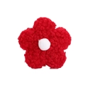 Detail of red teddy fleece 5-petal flower accessory with white plush center for DIY crafts - 8.5cm Double-sided (Altai) / Red