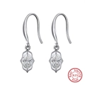 925 sterling silver drop earrings with marquise-cut clear zirconia stones - Line Marquise Hook / Silver Marquise Hook (SE355-P)