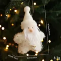 Plush white star Christmas ornament with Santa face for holiday tree decoration - Santa Claus Style B