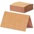 Brown kraft paper folding card with natural fiber texture in tent fold style - Yellow Card 21*14.5CM / Kraft Paper