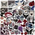 Set di 50 adesivi Aesthetic Grunge nero e viola per laptop e valigie impermeabili - Stile Downtown Girl (YCK189)