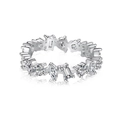Eternity band ring in S925 sterling silver featuring mixed-cut cubic zirconia stones - Silver Color (DY120897)