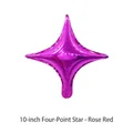 Ballon en aluminium étoile à quatre branches de 10 pouces rose rouge brillant - 10" / Rouge Rose