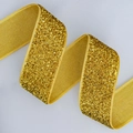 2.5cm metallic gold glitter ribbon with shimmering sequins for gift wrapping and DIY crafts - Yellow (2cm*100 Yards)