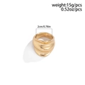 Gold plated chunky wave spiral ring for men with minimalist irregular metallic design - Gold