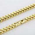 Gepolijste gouden roestvrijstalen Franco schakelketting met veilige baksluiting - 10mm / Goud