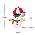 Charming snowman Christmas brooch with umbrella detail and product dimensions - RW0257 Silver Umbrella Snowman