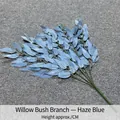 Artificial willow leaf bush in foggy blue finish for wedding floral arrangements - Haze Blue