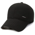 Warme Winter Baseballkappe für ältere Herren mit Gehörschutz und Metalldetails in Schwarz - Verstellbar / Schwarz