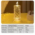 Elegant LED rose candle lamp with crystal texture, transparent base for romantic decor - 6.5*14.5cm Transparent Rose with Base