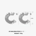 Massive silberne C-Form Spirale Ohrringe aus Edelstahl mit 3,8 cm Höhenmessung - Silber
