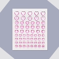 Pink heart-shaped acrylic crystal rhinestone stickers for DIY scrapbooking decoration - 60 Pcs 3 Sizes Heart / Pink