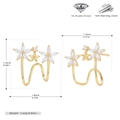 Dettaglio dell'orecchino a clip in argento s925 dorato con zirconi e misure precise - Argento 925 placcato oro giallo / Oro