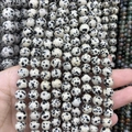 Naturstein-Perlen aus Dalmatiner-Jaspis für DIY-Schmuckherstellung und Armbänder - Spotted Stone A69 / 4mm (ca. 88 Perlen)