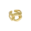 Eleganter S925 Sterlingsilber Panzerkettenring in poliertem Gold für Damen - Einstellbar Offen / 18K Gold