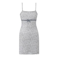 Schickes Netz-Trägerkleid mit Leopardenmuster, Samtschleife und feinen Trägern - S / Leopardenmuster