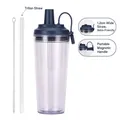 Blue Tritan straw cup for bubble tea with 1.2cm wide straw and magnetic handle - 24oz / Indigo Blue