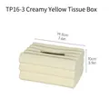Boîte à mouchoirs marshmallow jaune crème avec texture céramique ondulée moderne - Boîte à mouchoirs ondulée à rayures horizontales - Jaune crème