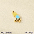 Goldener Edelstahl Astronauten-Anhänger mit hellblauer Emaillierung, 14x7mm Detail - Astronauten-Stil (KLJ9502-ZLA)