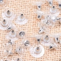 Lot de fermoirs de boucles d'oreilles en plastique transparent avec noyau argenté - Fermoirs Soucoupe Volante Blanc K [10 pièces]