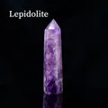 Purple Lepidolite crystal point hexagonal energy stone pillar with natural textures - Phosphosiderite / Single Point 7-8cm