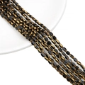 Oval faceted black and gold glass beads for DIY jewelry making and elegant crafts - Approx 25pcs/Strand / 3x5mm / Solid Black