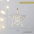 Golden hollow snowflake star ornament 11.5cm for Christmas tree decoration - Gold Flat Star