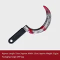 Halloween bloody prop sickle toy with 33cm length and plastic black handle for costume - Bloody Scimitar